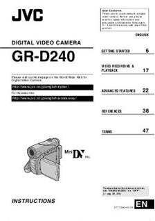 JVC GR D 240 manual. Camera Instructions.